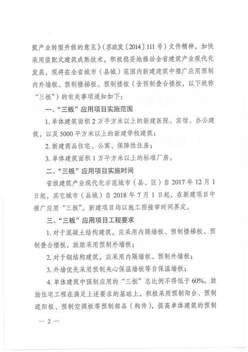 江蘇：新建建筑應(yīng)用預(yù)制內(nèi)外墻板預(yù)制樓梯板預(yù)制樓板相關(guān)要求！(圖2)